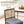 Rattan Dining Chair Set of 2 with Rubber Wood Frame and Linen Fabric Padded Seat-Walnut