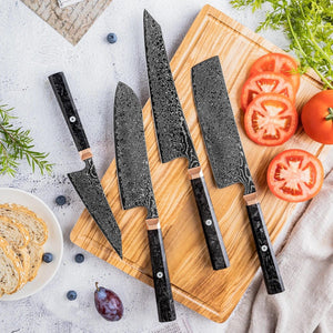 Raven Japanese Knife VG-10 Damascus Steel With Carbon Fiber Handle - TRAPSKI