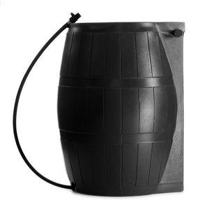 FCMP Outdoor 50-Gallon BPA Free Home Rain Water Catcher Barrel, Black (2 Pack)