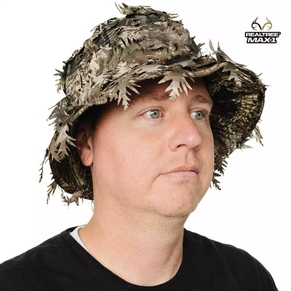 2-in-1 Leafy Face Mask and Bucket Hat (Adjustable, OSFM)