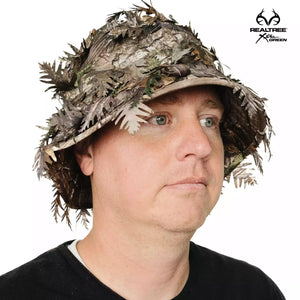 3D Leafy Camo Face Mask Bucket Hats in Mossy Oak and Realtree - Adjustable OSFM