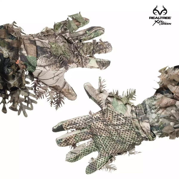 Leafy Camo Gloves (Fingerless or Touchscreen Tips)