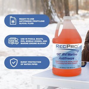 RecPro Ready to Use RV Antifreeze, -50 Degree Fahrenheit Protection, 1 Gallon - TRAPSKI