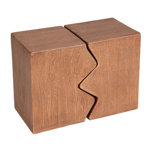Rectangular Outdoor Indoor Accent Side Table Set of 2 with MGO Durability – Dark Gray or Light Brown