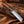 5-Inch Western Bull Cutter Knife with Red Turquoise Pine Cone Handle & Blue Leather Sheath