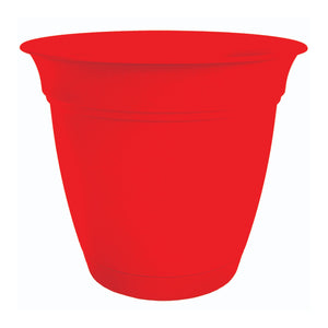 HC Companies 6 Inch Eclipse Planter w/ Attached Saucer, Strawberry Red (2 Pack) - TRAPSKI