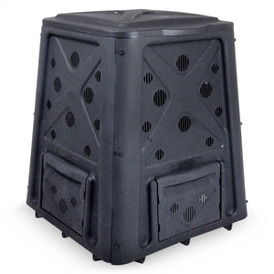 Redmon 65 Gallon Capacity Compost Bin with Lift Off Lid and 4 Door Access, Black