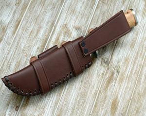 Reign Damascus Bowie Knife with Exotic Leopard Wood Handle