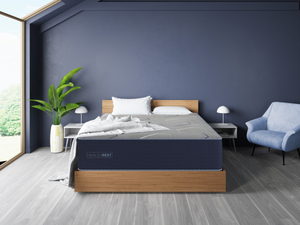 HealthRest PolarBreeze Plush Mattress with Cooling Gel Foam - Navy Blue