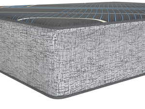 Plush Gel Memory Foam Twin Mattress with Smooth Top - Grey & Blue