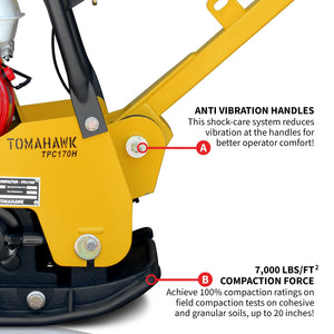 6.5 HP Honda Reverse Hydraulic Plate Compactor for Asphalt, Aggregate, Cohesive Soil Compaction - TRAPSKI