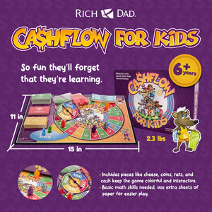 Rich Dad CASHFLOW for Kids, Educational Board Game for Ages 6 and UP - TRAPSKI