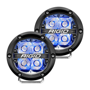 RIGID Industries 360-Series 4" LED Off-Road Spot Beam w/Blue Backlight - Black Housing - TRAPSKI