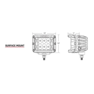 RIGID Industries D-SS Series PRO Spot LED Surface Mount - Pair - White - TRAPSKI