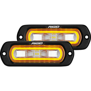 RIGID Industries SR-L Series Flush Mount Spreader Light - Black Housing - Amber Halo - TRAPSKI
