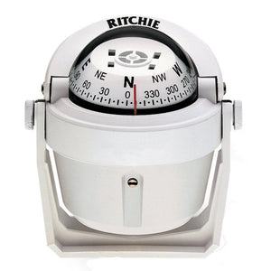 Ritchie B-51W Explorer Compass - Bracket Mount - White - TRAPSKI