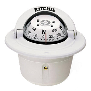 Ritchie F-50W Explorer Compass - Flush Mount - White - TRAPSKI