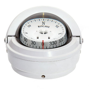 Ritchie S-87W Voyager Compass - Surface Mount - White - TRAPSKI