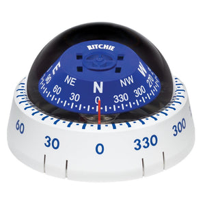 Ritchie XP-99W Kayaker Compass - Surface Mount - White - TRAPSKI