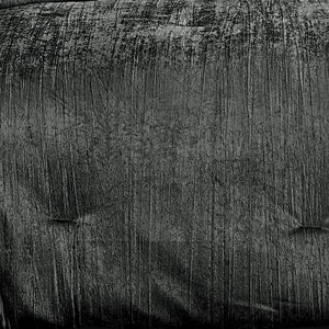 Charcoal Crinkle Velvet Comforter Ensemble with Plush Fill - 7 Piece Set