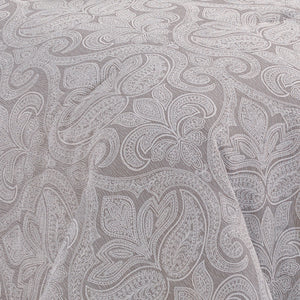 Grey Damask Jacquard 9 Piece Comforter Set with Soft Fill - Grey