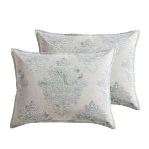 Medallion Jacquard Comforter Set with Decorative Pillows – Serene Blue
