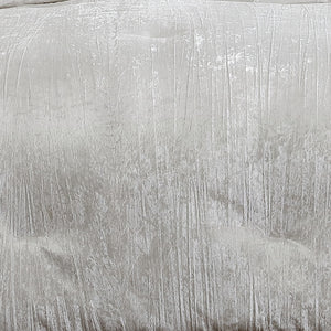 Turin 7 Piece White Crinkle Velvet Comforter Set with Plush Polyester Filling - White