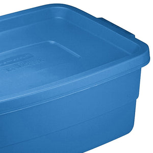 Rubbermaid Roughneck Tote 3 Gallon Storage Container, Heritage Blue (6 Pack) - TRAPSKI