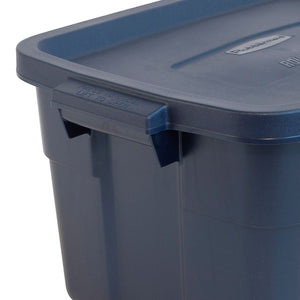 Rubbermaid Roughneck 14 Gallon Storage Box Tote, Dark Indigo Metallic (6 Pack) - TRAPSKI