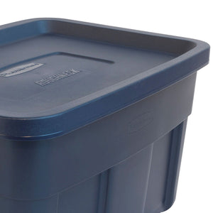 Rubbermaid Roughneck 14 Gallon Storage Box Tote, Dark Indigo Metallic (6 Pack) - TRAPSKI