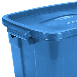 Rubbermaid Roughneck Tote 14 Gallon Storage Container, Heritage Blue (6 Pack) - TRAPSKI
