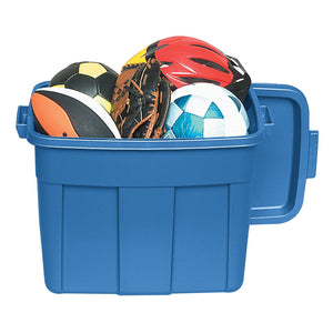 Rubbermaid Roughneck 25 Gal Stackable Storage Container, Heritage Blue (4 Pack)