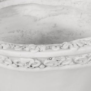 Roman Style MGO Garden Urn Planter with Drainage Hole – Antique White