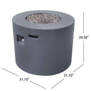 Round Iron Fire Pit with 40,000 BTU Heat Output - Gray or Dark Gray
