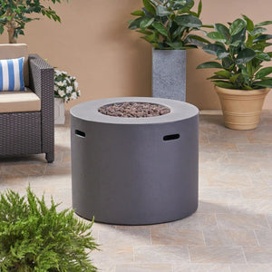 Round Iron Fire Pit with 40,000 BTU Heat Output - Gray or Dark Gray