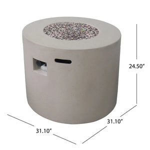 Round Iron Fire Pit with 40,000 BTU Heat Output - Gray or Dark Gray