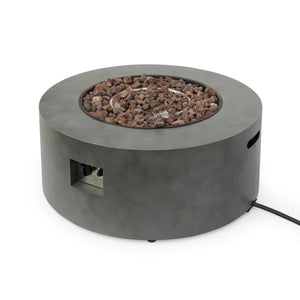 Round Iron Fire Pit with 40,000 BTU Heat Output - Gray or Dark Gray