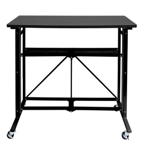 Origami Up Down Adjustable Sitting Standing Workstation Desk w/ Wheels, Black - TRAPSKI