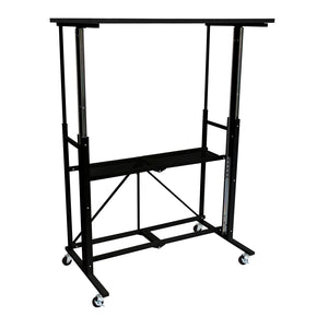 Origami Up Down Adjustable Sitting Standing Workstation Desk w/ Wheels, Black - TRAPSKI