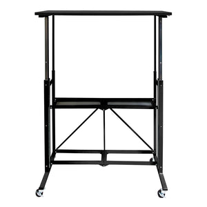 Origami Up Down Adjustable Sitting Standing Workstation Desk w/ Wheels, Black