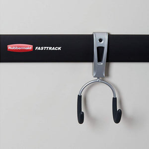 Rubbermaid FastTrack Compact Hook for Garage Organization, 25lb Capacity, 2 Pack