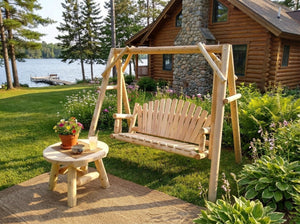Rustic Log Swing Set