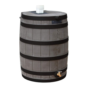 Good Ideas Rain Wizard 50 Gallon Plastic Rain Barrel Water Collector, Oak - TRAPSKI