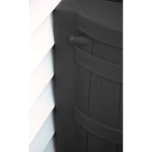 Good Ideas Rain Wizard Rain Collection Barrel 50-Gallon w/ Diverter Kit, Black - TRAPSKI