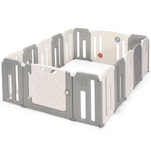 16 Panels Baby Safety Playpen with Drawing Board