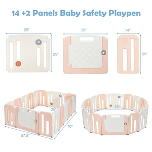 16 Panels Baby Safety Playpen with Drawing Board