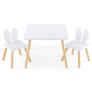 3 Pieces Kids Table and Chairs Set for Arts Crafts Snack Time