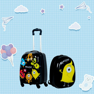 2 Pieces Kids Luggage Set 12 Inch Backpack and 16 Inch Rolling Suitcase