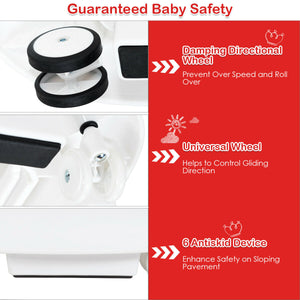 2-in-1 Foldable Baby Walker with Music Player and Lights