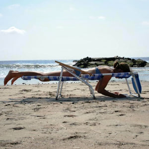 Ostrich The Original 3N1 Lightweight Beach Lounge Chair with Footrest, Stripe